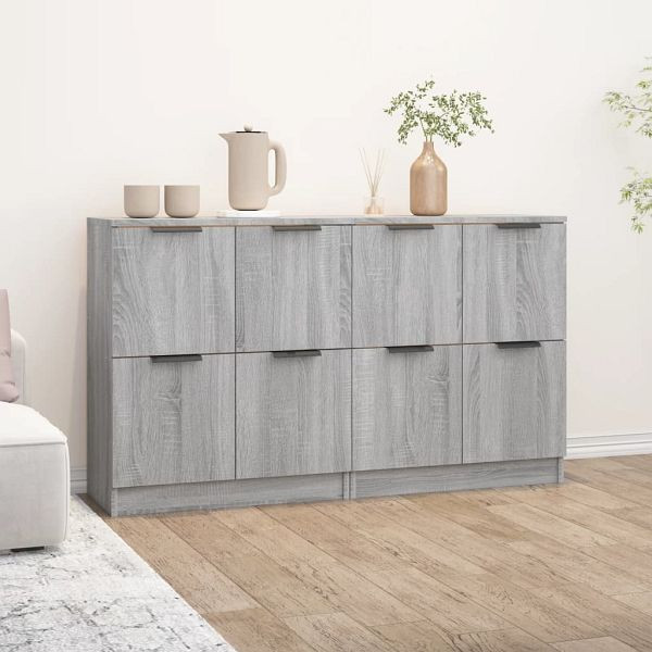 vidaXL Sideboards 2 Stück Grau Sonoma 60x30x70 cm Holzwerkstoff, 3115810
