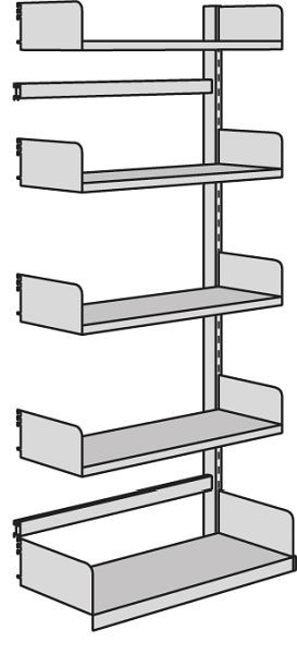Kerkmann Freiarm-Regal Univers, B 750 x T 250 x H 2000 mm, lichtgrau, 52880911
