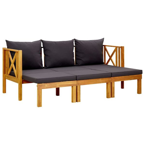 vidaXL 3-Sitzer-Gartenbank mit Kissen 179 cm Massivholz Akazie, 310310