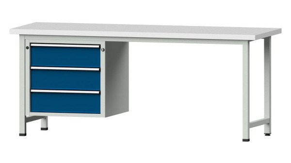 ANKE Werkbänke Kombiwerkbank, Modell 726 V, 2000 x 700 x 840 mm, RAL 7035/5010, KSP 40 mm, 410.748