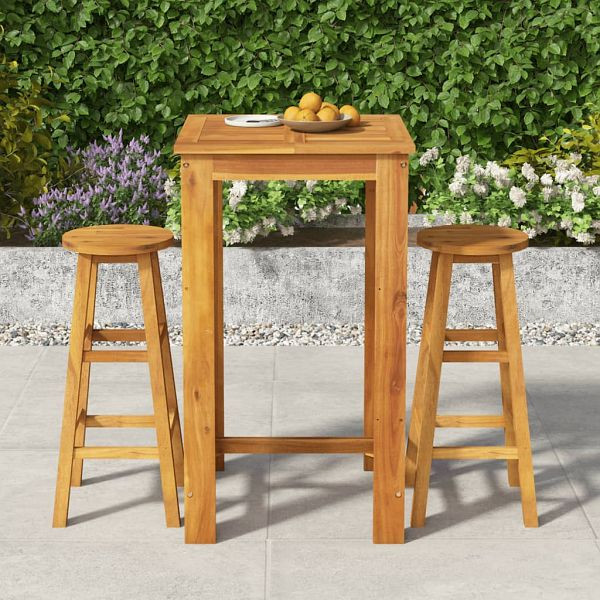 vidaXL 3-tlg. Gartenbar-Set Massivholz Akazie, Top-Qualität, 3154388