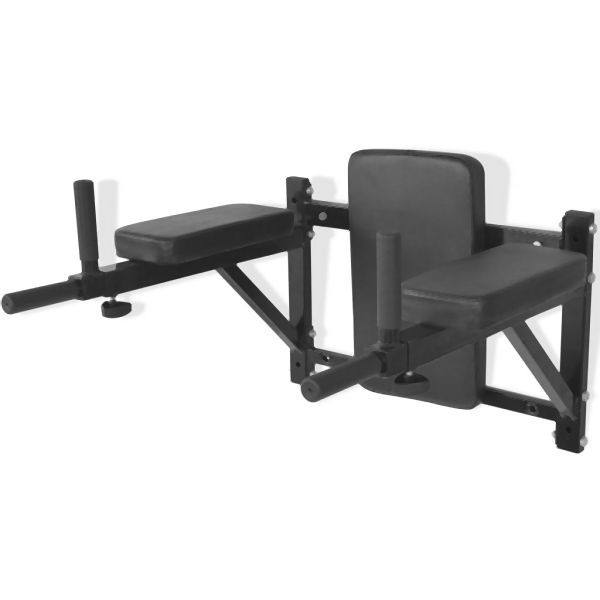vidaXL Fitness-Dipstation zur Wandmontage Schwarz, 91368