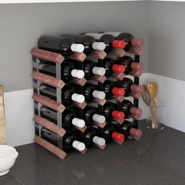 vidaXL Weinregal für 20 Flaschen Braun Massivholz Kiefer, 340892