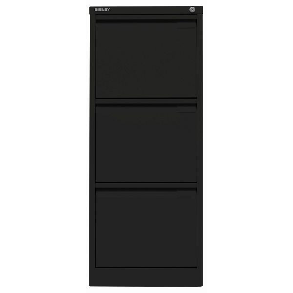 Bisley Hängeregistraturschrank, einbahnig, 3 HR-Schubladen, 133 schwarz antibakteriell, 3633133