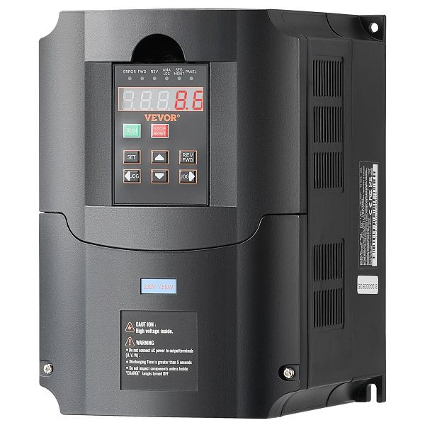 VEVOR Frequenzumrichter VFD 7,5kW 220V 1-/3-Phasen-Eingang auf 3-Phasen-Ausgang, BPQDQ75KW220GF4DKV7
