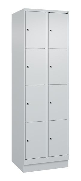 C+P Schließfachschrank Classic PLUS, Sockel, 2 Abteile mit je 4 Fächern, 1950x600x500mm, 7035/7035, 080020-204 S10009