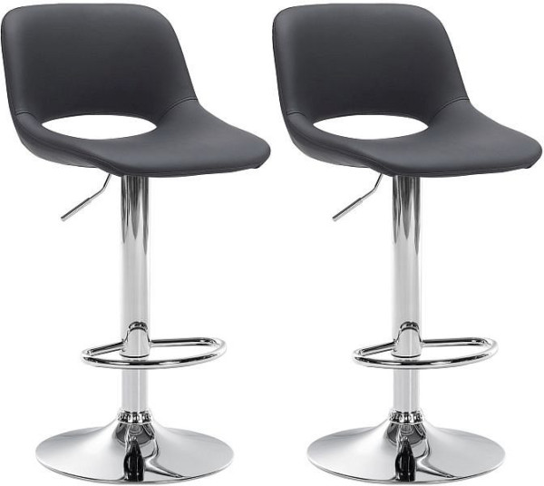 CLP Barhocker Camden Kunstleder chrom, schwarz, VE: 2 Stück, 325124