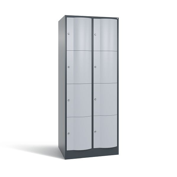 C+P XL-Schließfachschrank Resisto, 8 Fächer, H1950B772T640 mm, Anthrazit/Weißalu, 8470-273 S10010
