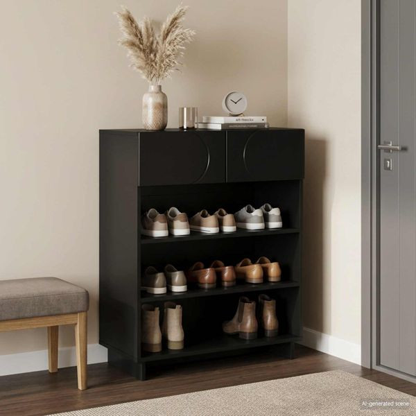 vidaXL Schuhschrank 73 x 38 x 87,5 cm Holzwerkstoff Schwarz, 8011658