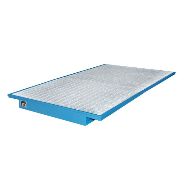 STEIN HGS Einhängewanne EHW, 3mm Stahlblech, verzinktes Gitterrost, 200 Liter, RAL 5012 lichtblau, Gesamthöhe 140 mm, lackiert, 79201.0009