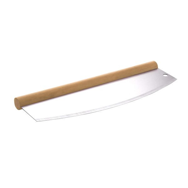 ALL'GRILL Pizzaschneider-Wiegemesser Edelstahl mit Holzgriff, 9853