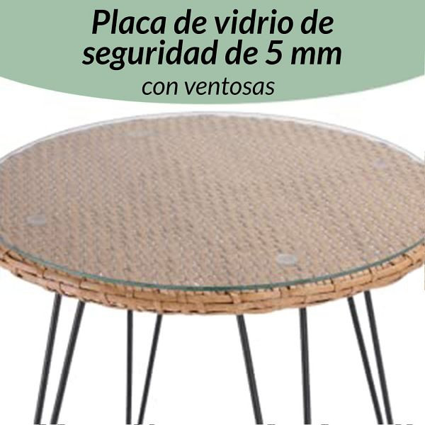 casaria Polyrattan Garten-Sitzgruppe Bali 3-tlg Natur/Schwarz, 108348