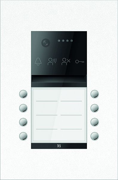 TCS Türkontrollsystem PES PRO Video Außenstation 8T 2 Spalten UP RAL9010 reinweiß, AVU600208-0019