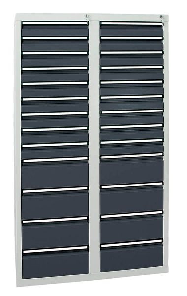 stumpf Schubladenschrank Serie STS 410, RAL 7035/7016, 26 Schubladen (18x100, 8x200 mm), 7104871