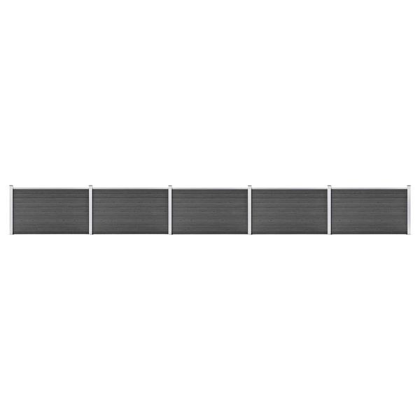 vidaXL Zaunelement Set WPC 872x105 cm Schwarz, 3070450