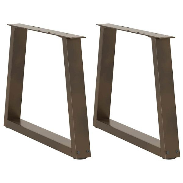 vidaXL Esstisch Beine V-Form 2 Stück Naturstahl 60x(42-43,3) cm Stahl, 4012555
