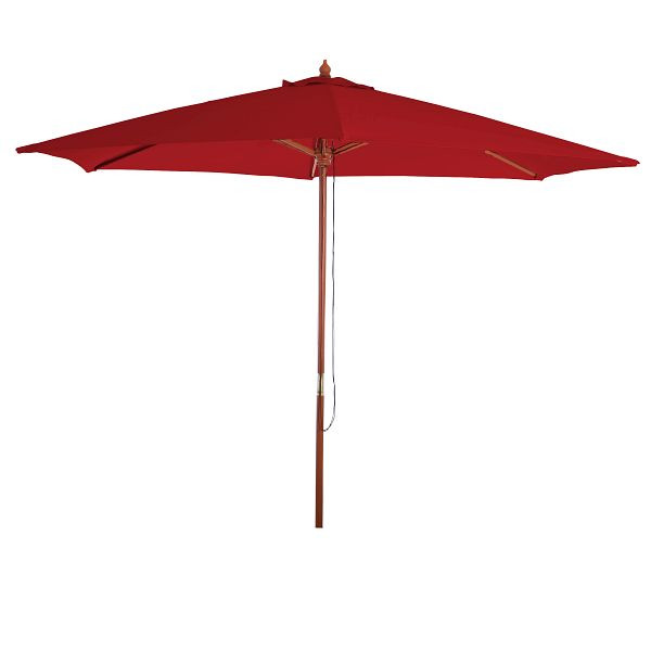 Mendler Sonnenschirm Florida, Gartenschirm Marktschirm, Ø 3m Polyester/Holz, bordeaux, 25664