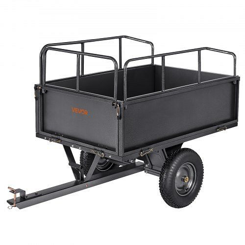 VEVOR Kippanhänger 272 kg, ATV-UTV, 40,64 cm Reifen, Handzug/Fußpedal, Hofanhänger für Rasenmähertraktoren, HYTCHSTPK17CFT3NV001V0