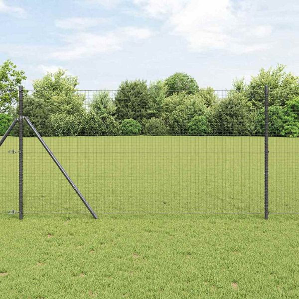 vidaXL Geschweißter Drahtzaun Grau 1,4 x 25 m Stahl, 42005224