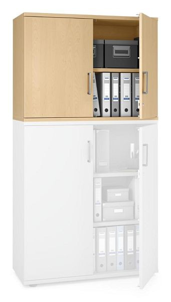 Deskin Flügeltüren-Aufsatzschrank MULTI MODUL-PRO, Buchedekor, B 1000 x H 750 x T 420 mm, 351878