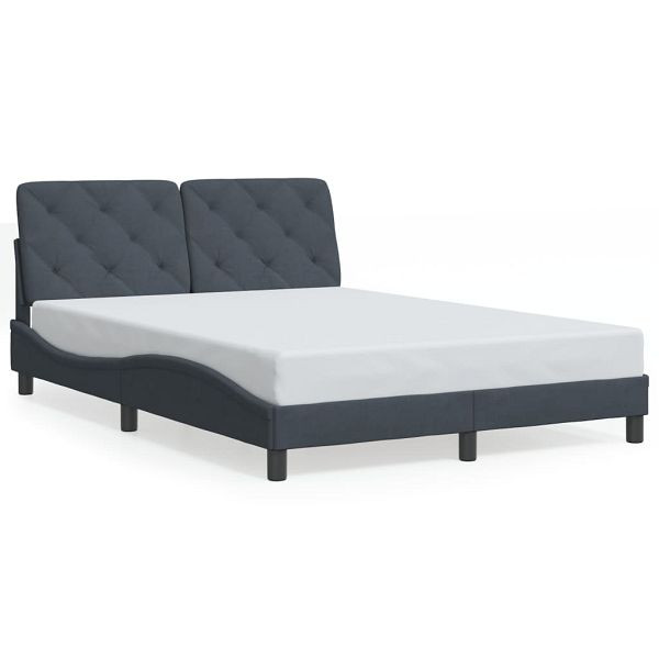 vidaXL Bettgestell mit Kopfteil Dunkelgrau 140x200 cm Samt, 3207924