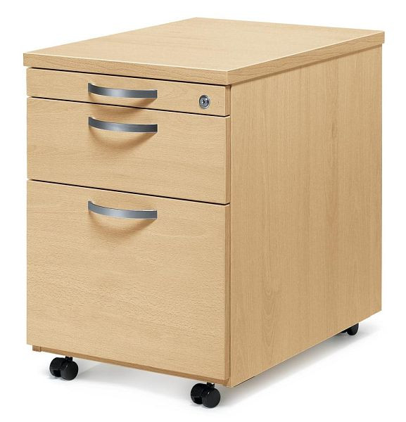 Deskin Rollcontainer MULTI M pro, Buchedekor, B 435 x H 590 x T 600 mm, 1 Schub, 290492