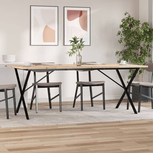 vidaXL Esstisch X-Gestell 200x100x75,5cm Massivholz Kiefer & Gusseisen, 3282767
