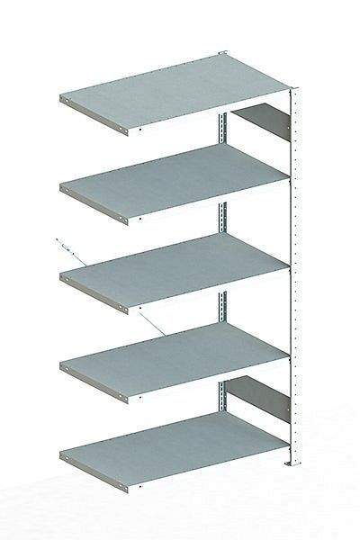 Meta S3 Steckregal CLIP 150 AR 2000x1000x600 mm, RAL 7035, Bodenanzahl: 5, 20097046