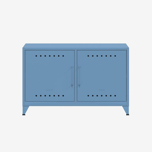 Bisley Fern Cabby Sideboard, mit festem Fachboden, Kabeldurchlass in der Rückwand und Klett-Kabelhalter, blau (605), FERCAB605