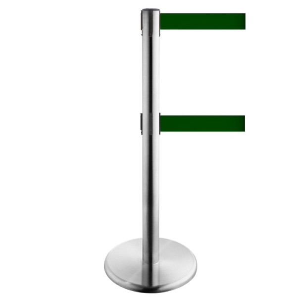 Stein HGS Personenleitsystem -P-Line Duo-, Edelstahl, dunkelgrün, mit Sicherheitsverschluss (selbstlösend), Gurtlänge: 2 x 4 m, 36406-1203