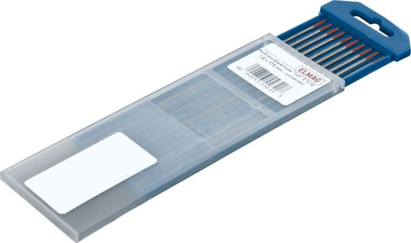 ELMAG Wolfram-Elektrode Type 'E-WT 20', 'rot', 2, 4 x 175 mm - Universal, W 98% + 2 % ThO, 2, 10 Stück, 59605