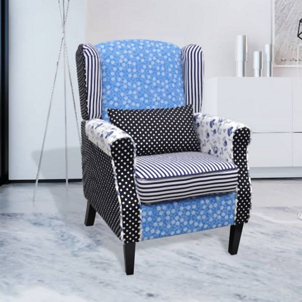 vidaXL Sessel mit Patchwork-Design Stoff, Landhaus-Stil, 240882