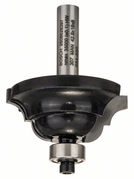 Bosch Kantenformfräser D, 8 mm, R1 6,3 mm, B 15,1 mm, L 17,7 mm, G 60 mm, 2608628397