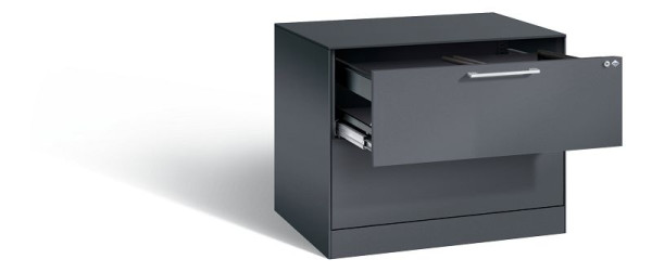 C+P Hängeregistraturschrank Asisto, H710xB800xT600mm, Farbe: Schwarzgrau, Bügelgriff, 146273-212 S10045