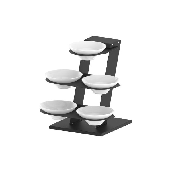 Casselin Salatschüsseldisplay 3 - Ruma, Schwarzer, epoxidbeschichteter Stahl, CPS3R