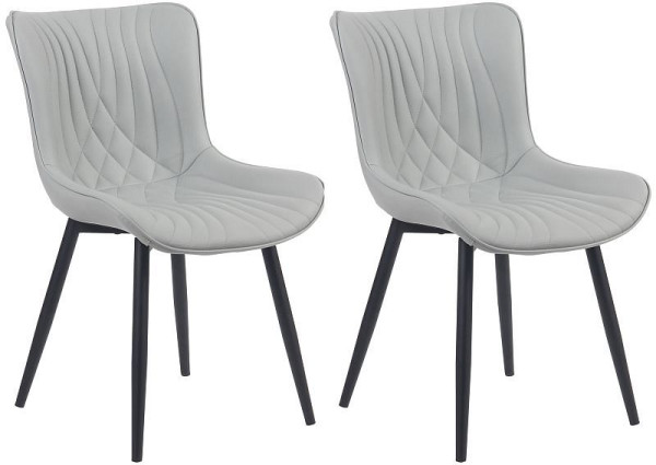 CLP 2er Set Stühle Brady Kunstleder, grau, 323288, 4255716304928