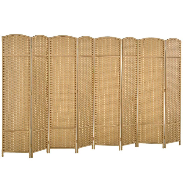 HOMCOM 8-teiliger Raumtrenner, Faltbarer Sichtschutz, Sichtschutzwand für Wohnzimmer, 830-814V02ND