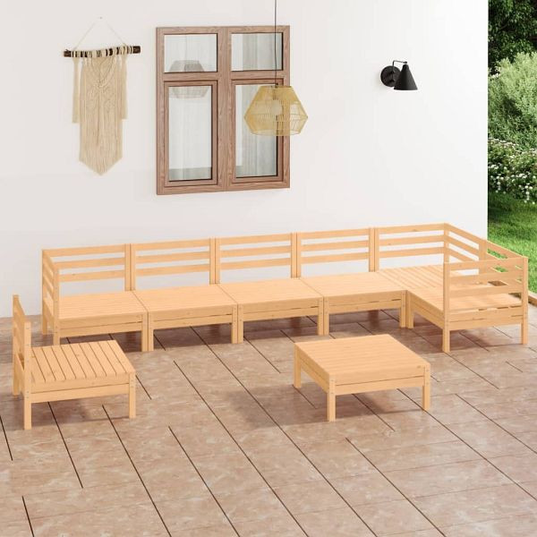 vidaXL 8-teilig Garten-Lounge-Set Massivholz Kiefer, 3082742