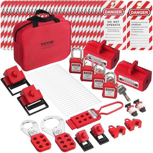 VEVOR Elektrisches Lockout-Tagout-Kit, 47-teiliges Sicherheits-Loto-Kit, AQSJTZ47JBDGWLU0XV0