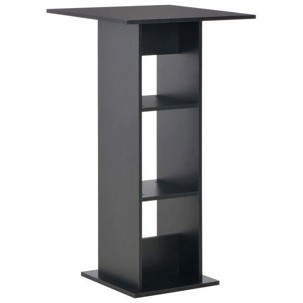 vidaXL Bartisch Schwarz 60x60x110 cm, Material: Holzwerkstoff, 280206