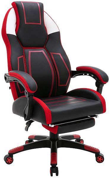 CLP Bürostuhl Clovis Kunstleder, schwarz/rot, 315477