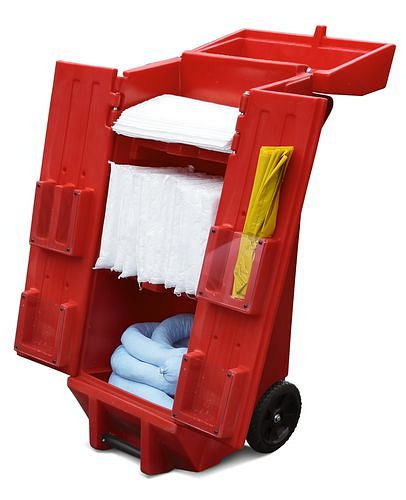 DENSORB Notfall-Set im roten Transportwagen, Ausführung "Universal", Aufnahmekapazität 37 Liter, 208-207