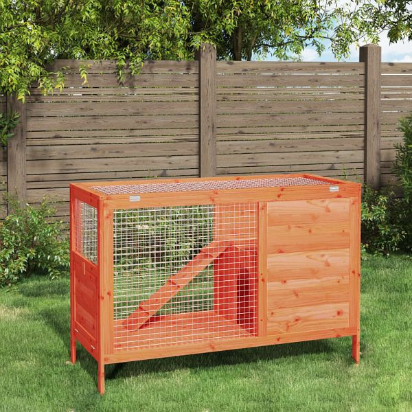 vidaXL Kaninchenstall Braun 103x44x69,5 cm Massivholz Kiefer, 172296