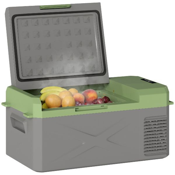 Outsunny Kühlbox, 60,2L x 32B x 27H cm, Grau+Grün, C00-048V90GY, 4255826835008
