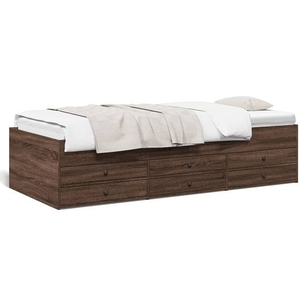 vidaXL Tagesbett Schubladen Braun Eiche-Optik 90x200 cm Holzwerkstoff, 3280880