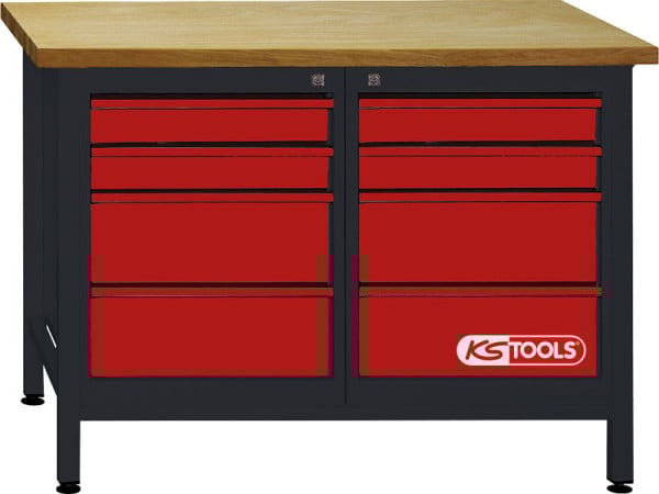 KS Tools Werkbank mit 8 Schubladen, H840xB1200xT600mm, 865.0007