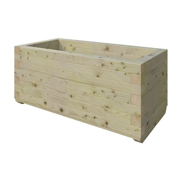 T&J PAUL Blumenkübel, Rechteck, B 80 x T 40 x H 35 cm, kdi-grün, KH 45/45 mm, mit Folieneinsatz, 21910