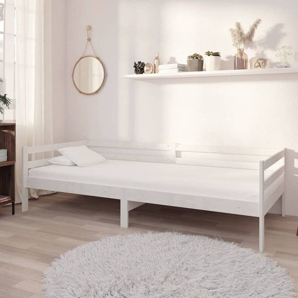 vidaXL Tagesbett mit Matratze 90x200 cm Weiß Kiefer Massivholz, 3083555
