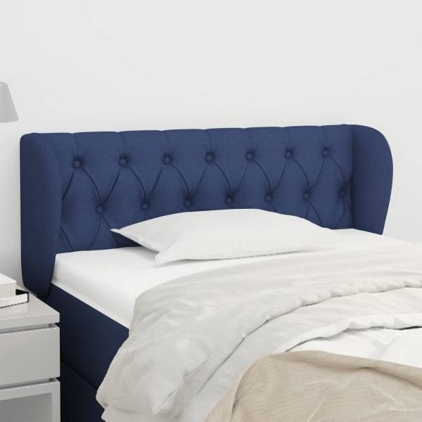 vidaXL Kopfteil mit Ohren Blau 93x23x78/88 cm Stoff, 3117468