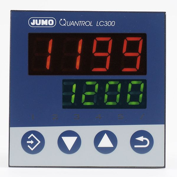 JUMO Kompaktregler, Format 96x96 mm, AC 110 bis 240 V, Anzahl der Kontakte als Schließer: 2, zwei Relaisausgänge, 00601600